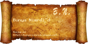 Bunya Nimród névjegykártya
